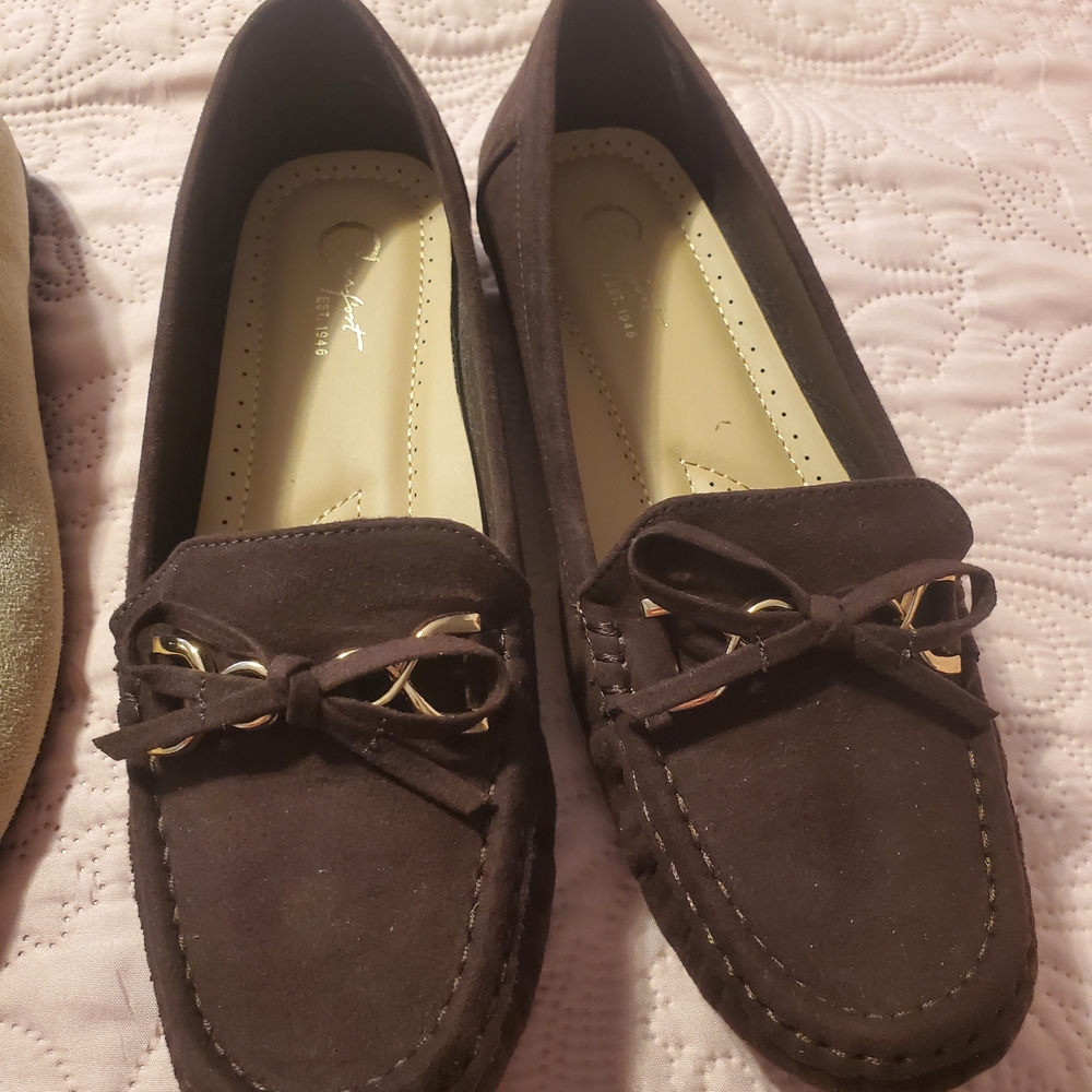 Cato Brown Suede Bow Loafers
